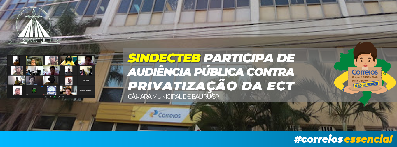 Sindecteb participa de Audiência sobre Privatizações na Câmara de Bauru/SP