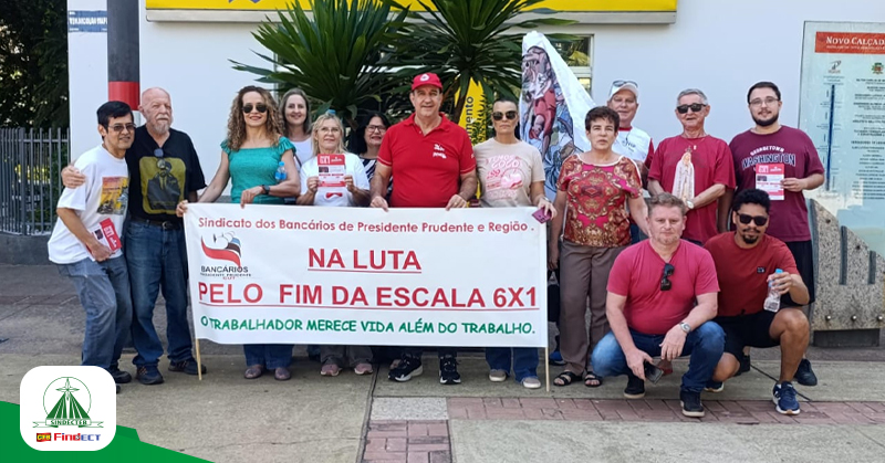 SINDECTEB participa de mobilização pelo fim da escala 6×1 em Presidente Prudente