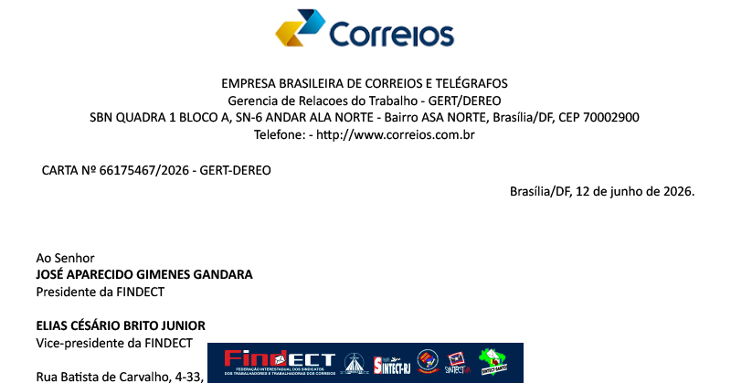 ACT 2026/2027: FINDECT inicia negociações com os Correios…